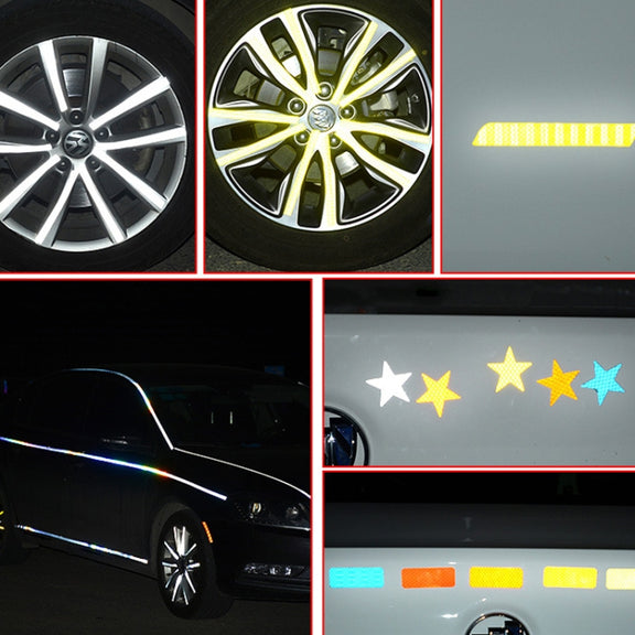 Motorcycle Bicycle broach Reflective Sticker Children Balance Scooter Luminous Sticker(Triangular Fluorescent Yellow)