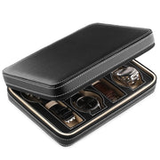 8-Digit Watch Storage Box Watch Display Box Portable Watch Travel Bag, Specification: 24 x 18 x 6cm(Black)