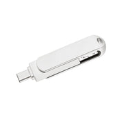 64GB USB 3.0 + 8 Pin + USB-C / Type-C 3 in 1 Phone Computer Rotatable Metal U-Disk