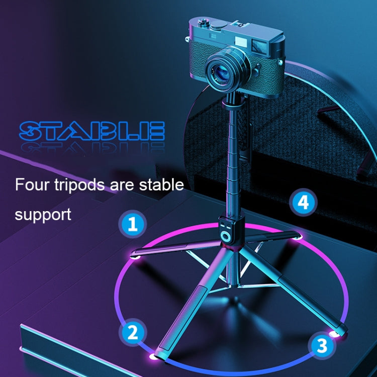 360-Degree Rotating Foldable Bluetooth Selfie Sticks Live Stand, Spec: P220 TK (Double Clip)
