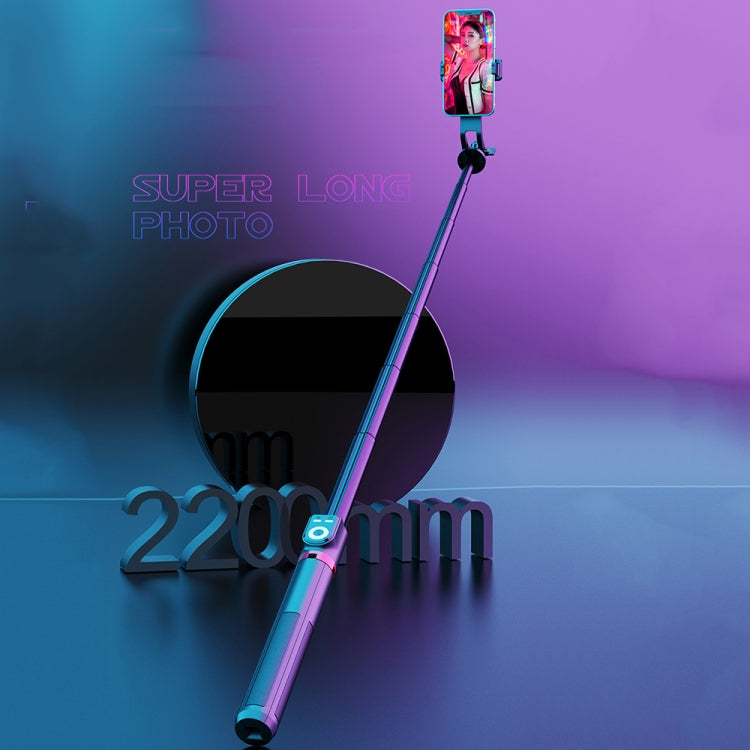 360-Degree Rotating Foldable Bluetooth Selfie Sticks Live Stand, Spec: P220 TK (Double Clip)