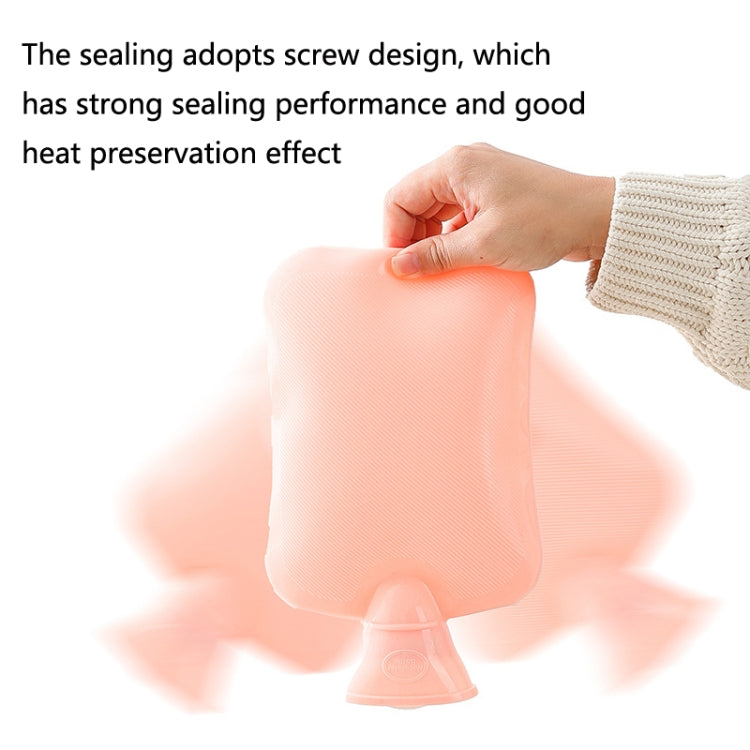 Hot Compress Stomach Hot Water Bottle Flannel Cover Cartoon Hand Warmer(Light Grey)