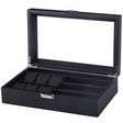 6+3 PU Watch Glasses Case Carbon Fiber PU Skin Watch Box Sunglasses Box(Black) - free shipping - PMc TechLife - Order now!