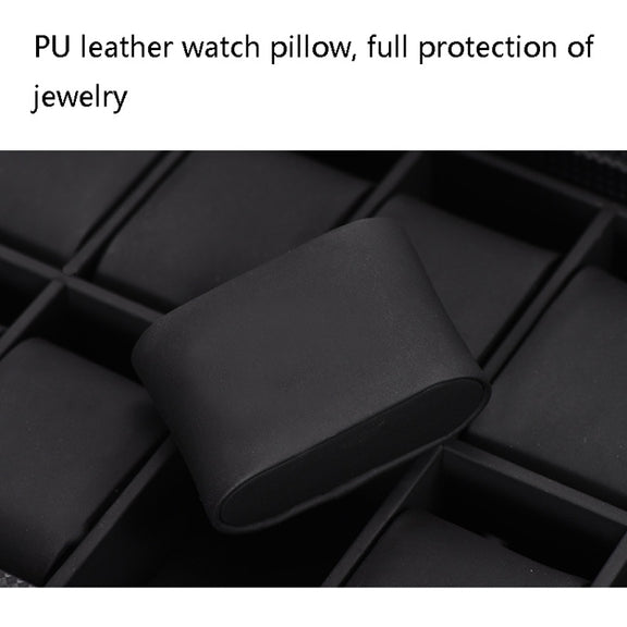 6+3 PU Watch Glasses Case Carbon Fiber PU Skin Watch Box Sunglasses Box(Brown)