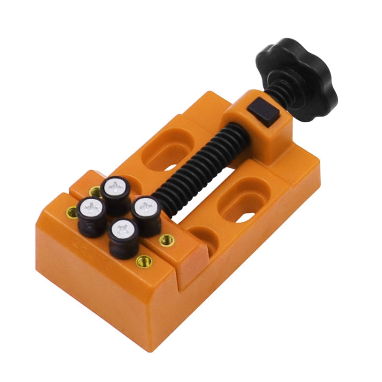 Eight-Hole Mini Flat Bench Vise Bodhi Beads Walnut Fixture(Orange)