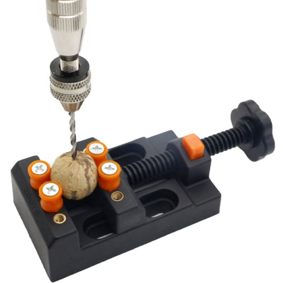 Eight-Hole Mini Flat Bench Vise Bodhi Beads Walnut Fixture(Orange)