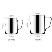 350ml  Inner Scale Pull Flower Cup Stainless Steel Milk Foam Cup Coffee Utensils