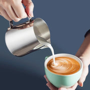350ml  Inner Scale Pull Flower Cup Stainless Steel Milk Foam Cup Coffee Utensils