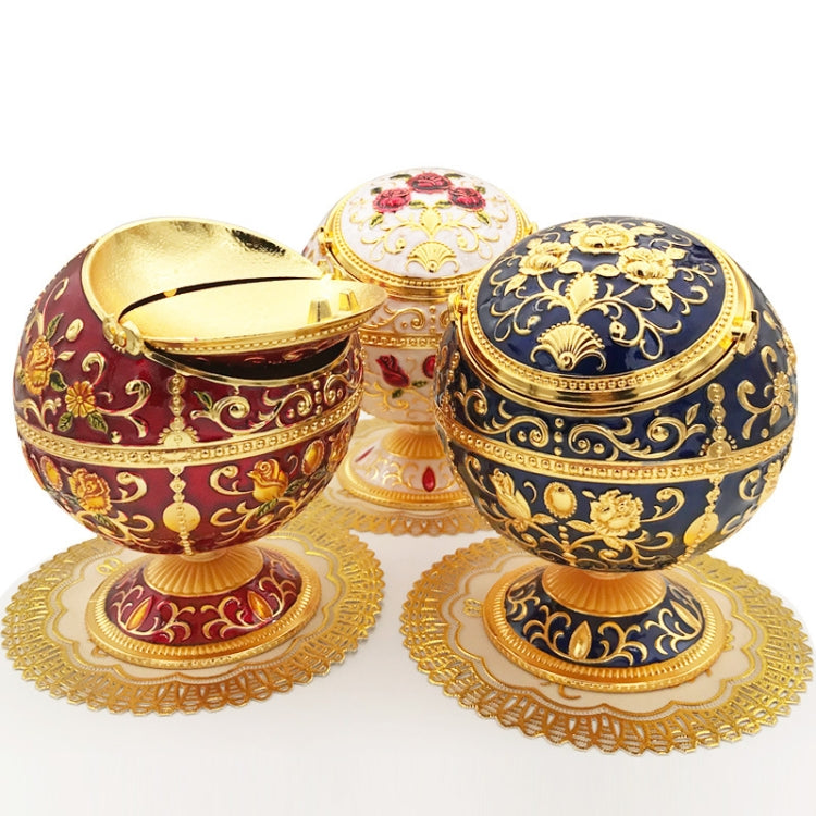 Metal Globe Ashtray With Lid Holiday Gift Tea Table Decoration(Phnom Pencasting Castle)