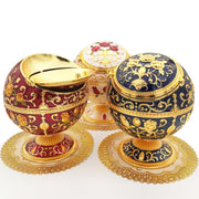 Metal Globe Ashtray With Lid Holiday Gift Tea Table Decoration(Phnom Pencasting Castle)