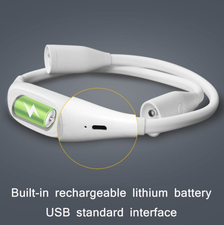 Student Eye Protection Reading LED Neck Hanging Light USB Rechargeable Outdoor Night Running Portable Light���Specification��� Stepless Dimming(White)