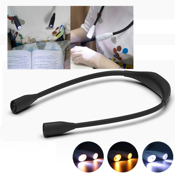 Student Eye Protection Reading LED Neck Hanging Light USB Rechargeable Outdoor Night Running Portable Light���Specification��� Stepless Dimming(White)