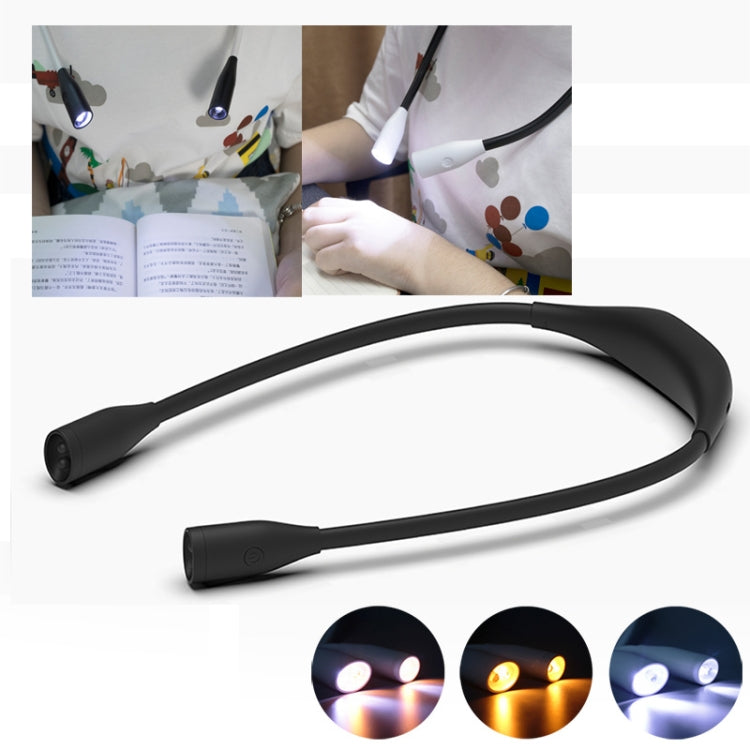 Student Eye Protection Reading LED Neck Hanging Light USB Rechargeable Outdoor Night Running Portable Light���Specification��� Stepless Dimming(White)