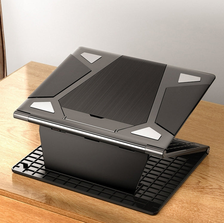 N5 Laptop Stand Portable Double-Layer Multi-Gear Adjustment Heightening Folding Plastic Heat Dissipation Bracket(Elegant Black)
