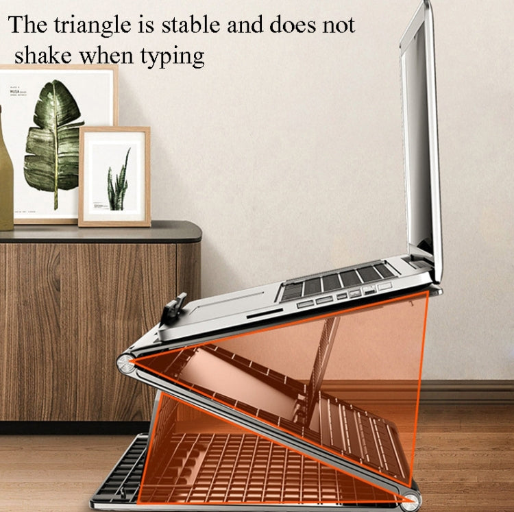 N5 Laptop Stand Portable Double-Layer Multi-Gear Adjustment Heightening Folding Plastic Heat Dissipation Bracket(Elegant Black)