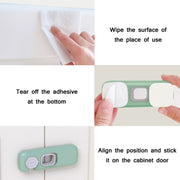 Children Anti-pinch Hand-opening Door Safety Lock(Green)