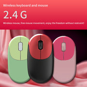 FV-W10  86-Keys 2.4G Wireless Keyboard and Mouse Set(Retro Lipstick)