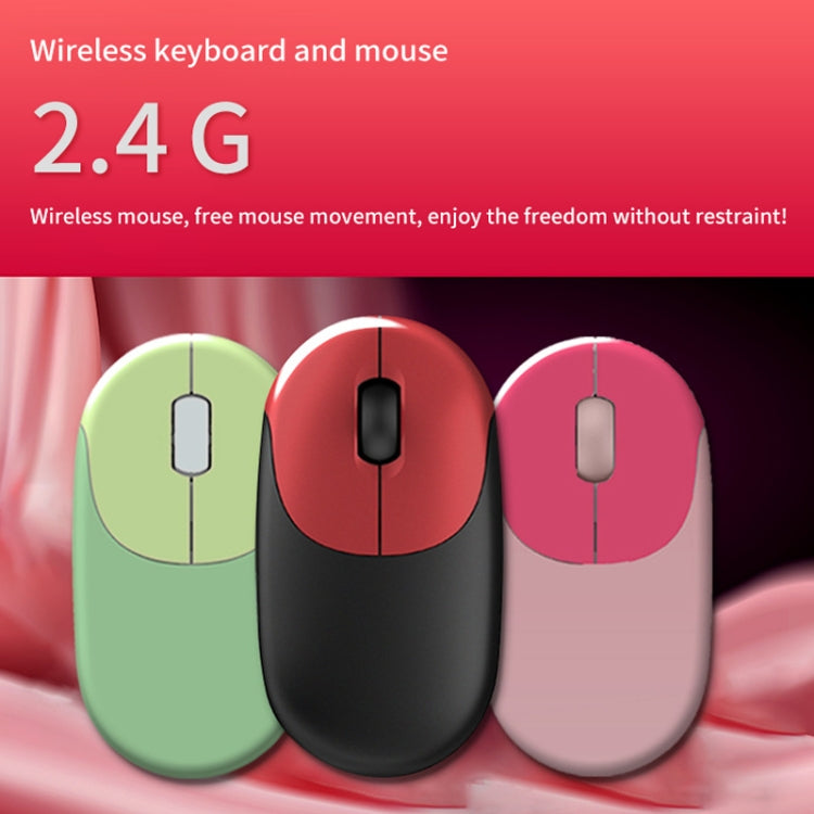 FV-W10  86-Keys 2.4G Wireless Keyboard and Mouse Set(Retro Lipstick)