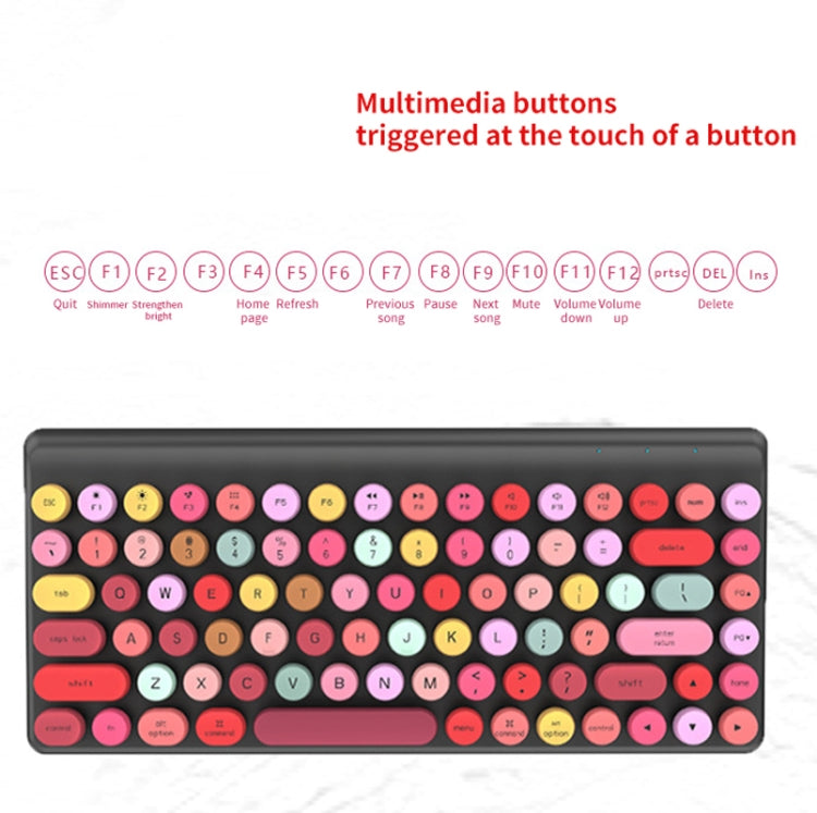 FV-W10  86-Keys 2.4G Wireless Keyboard and Mouse Set(Retro Lipstick)