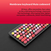 FV-W10  86-Keys 2.4G Wireless Keyboard and Mouse Set(Retro Lipstick)