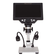 G1200D 7 Inch LCD Screen 1200X Portable Electronic Digital Desktop Stand Microscope(EU Plug With Battery)