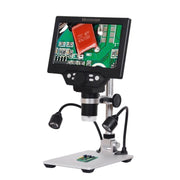 G1200D 7 Inch LCD Screen 1200X Portable Electronic Digital Desktop Stand Microscope(US Plug With Battery)