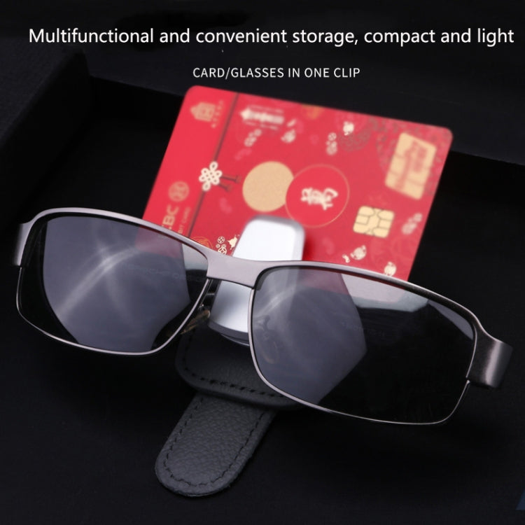 529 Car Sun Visor Glasses Clip Sunglasses Holder(Beige)