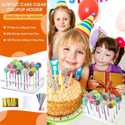 2pcs / Set 20-Hole Lollipop Stand Snack Stick Display Stand(Transparent)