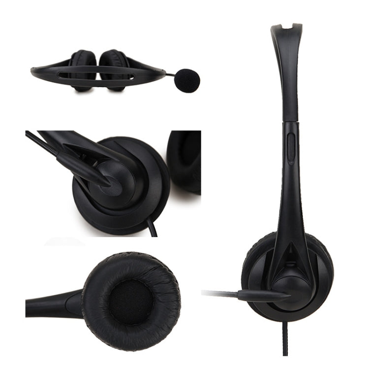 SOYTO SY490 Teaching Office Network Class Student Education Computer Headset, Style: Double Ear Black Separation USB