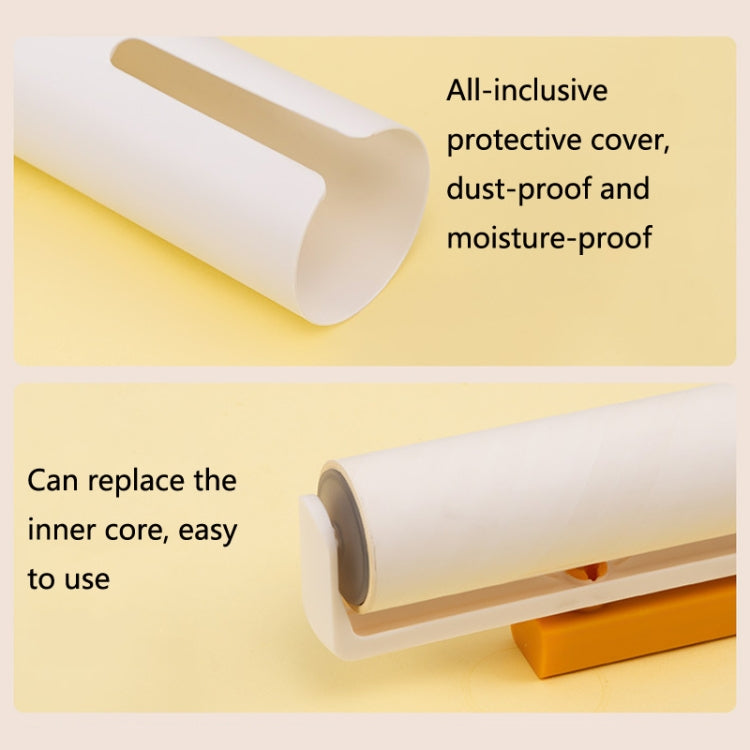 4334 Multifunctional Rotating Hair Sticking Device Clothes Hair Removal Roller Brush(Yellow)