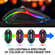 T-WOLF TF-800 4 in 1 Gaming Luminous Keyboard Mouse Headset Set(English Version)