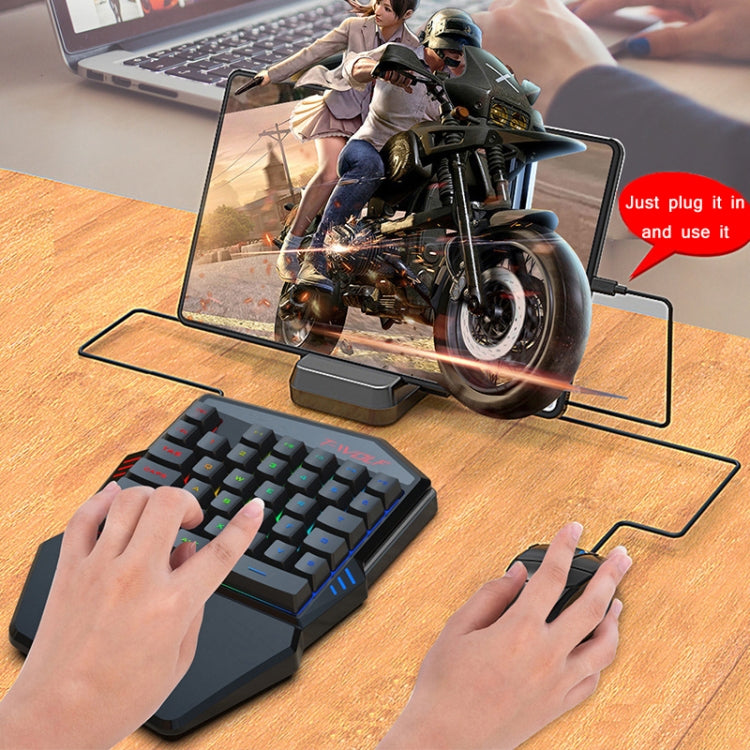 T-WOLF Mobile Gaming One-Handed Keyboard，Specification： TF-900 Set