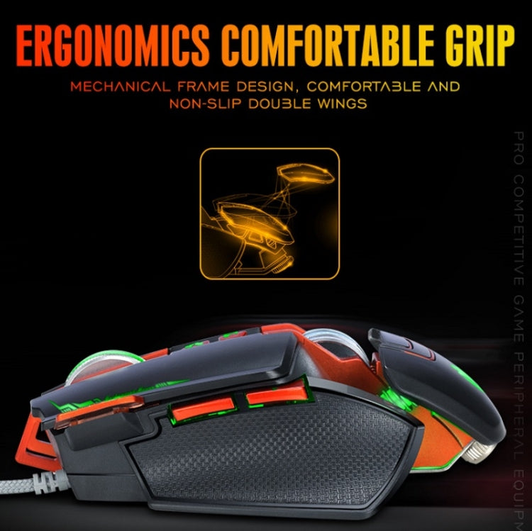 T-WOLF V9 8 Keys 3200 DPI Gaming Macro Definition Mechanical Wired Mouse(Silver)