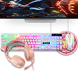 Shipadoo LD-122 4 in 1 Girly Glowing Keyboard + Mouse + Earphone + Mouse Pad Set(Pink Punk) - free shipping - PMC TechLife - Order now!