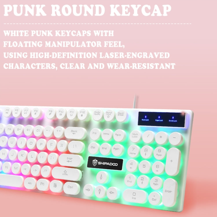 Shipadoo LD-122 4 in 1 Girly Glowing Keyboard + Mouse + Earphone + Mouse Pad Set(Pink Punk)