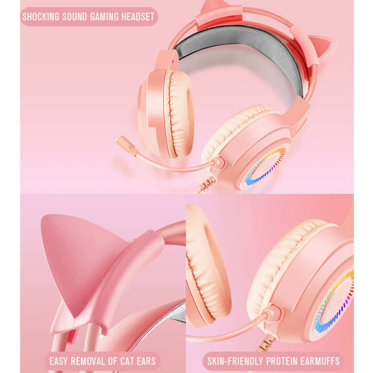 Shipadoo LD-122 4 in 1 Girly Glowing Keyboard + Mouse + Earphone + Mouse Pad Set(Pink Punk)