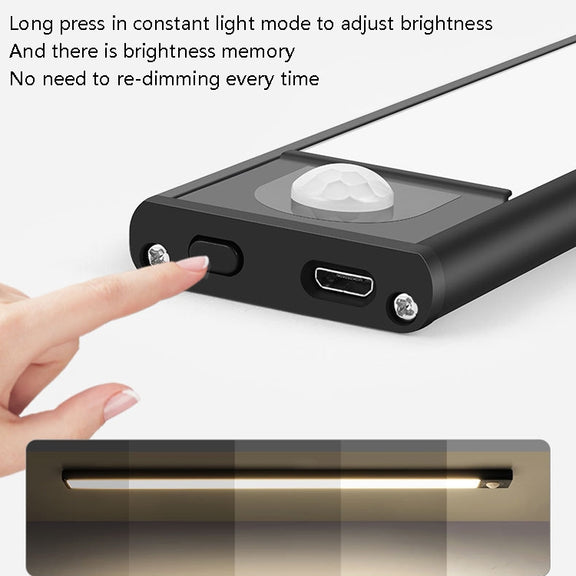 Intelligent Automatic Human Body Induction Wireless LED Lamp 40cm(Black + White Light)