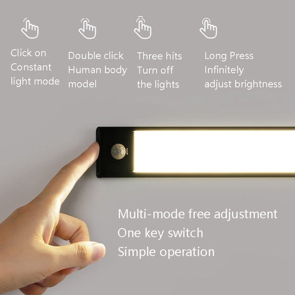 Intelligent Automatic Human Body Induction Wireless LED Lamp 40cm(Black + White Light)