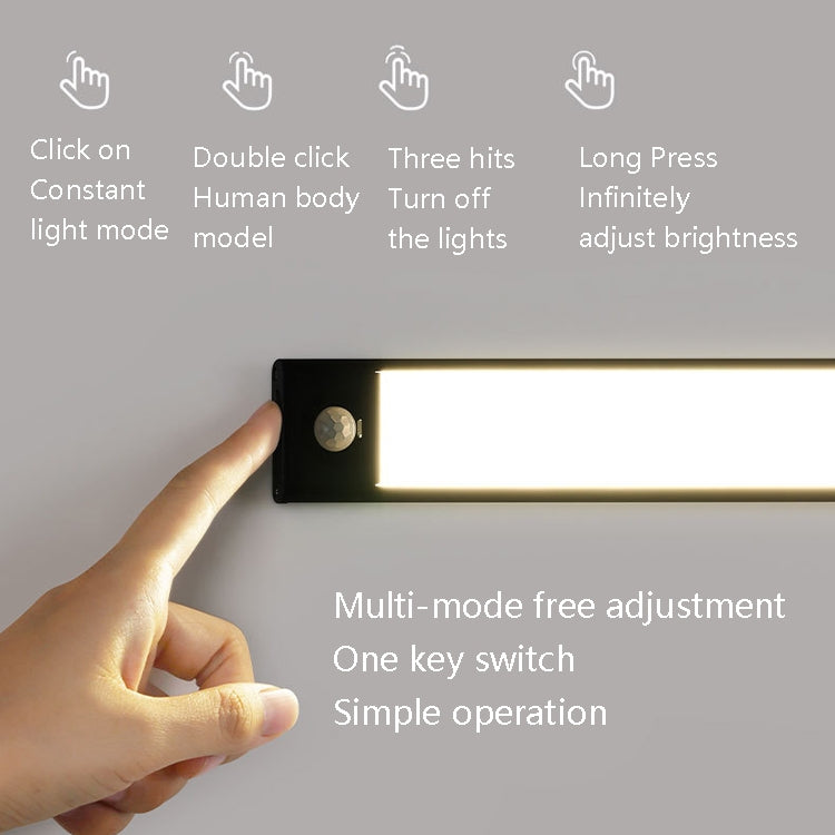 Intelligent Automatic Human Body Induction Wireless LED Lamp 80cm(Silver + Neutral Light)