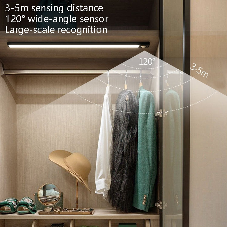 Intelligent Automatic Human Body Induction Wireless LED Lamp 80cm(Silver + Neutral Light)