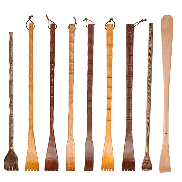 BQR01 Back Scratcher Long Handle Wooden Massage Scratcher, Style: Round Red