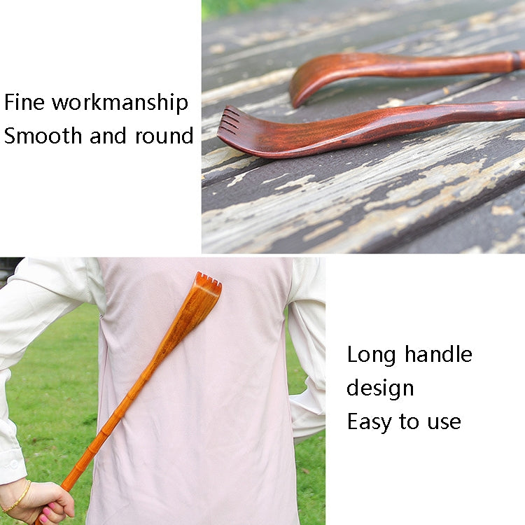 BQR01 Back Scratcher Long Handle Wooden Massage Scratcher, Style: Round Red