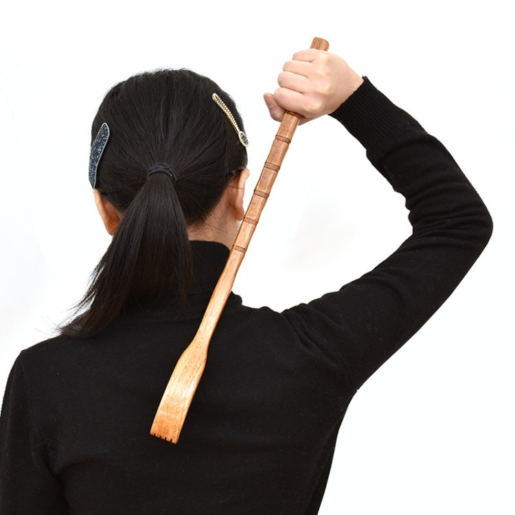 BQR01 Back Scratcher Long Handle Wooden Massage Scratcher, Style: Round Red