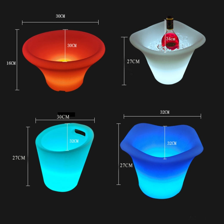 ES-IC014 Water-resistant LED Luminous Ice Bucket For Bars, US Plug, Size: 30x30x16cm