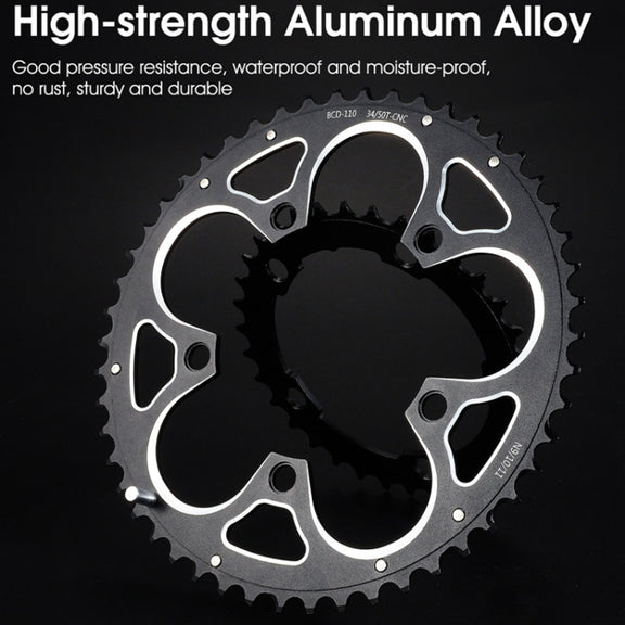 WEST BIKING 34T-50T Road Bike Racing Folding Chainwheel(Red)