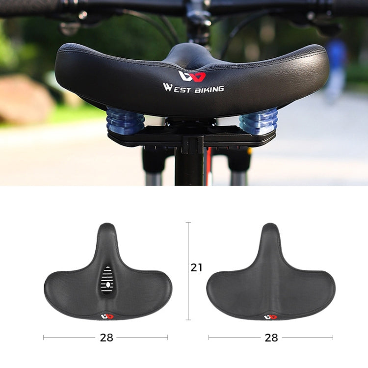 WEST BIKING Bicycle Big Butt Shock Absorption Soft Saddle(Hollow With Windshield)
