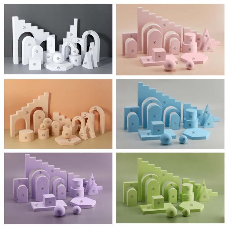 16 In 1 Photography Geometry Foam Cube Photo Studio Props(White)