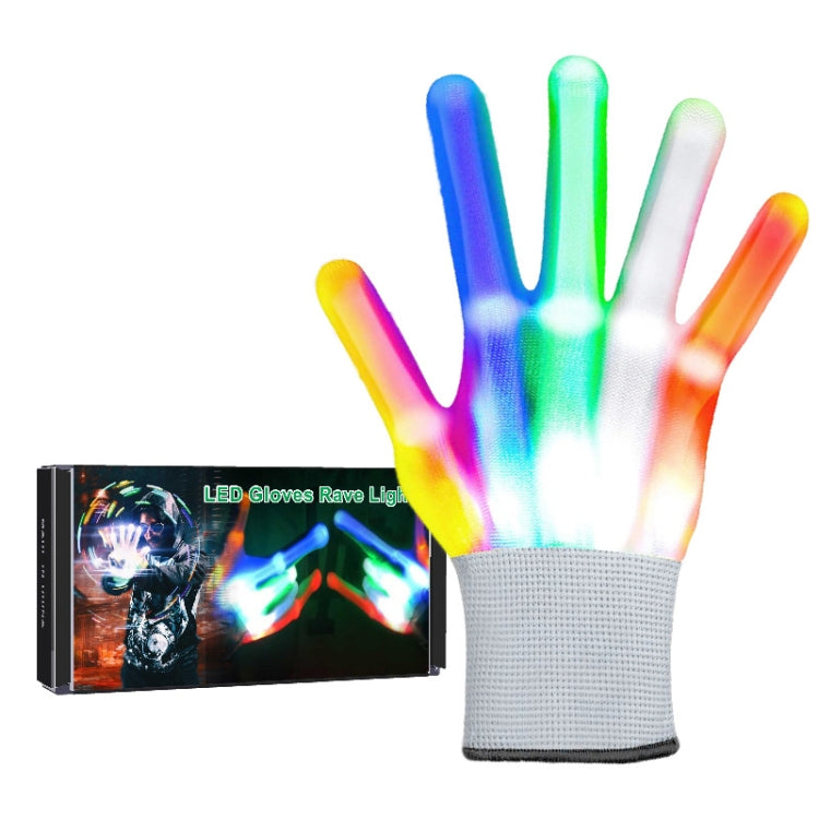 1 Pairs Hand Bones LED Glowing Gloves, Size: XL(Colorful)