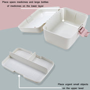 Household Sealed And Divided Double-Layer Portable Medicine Box(Blue)