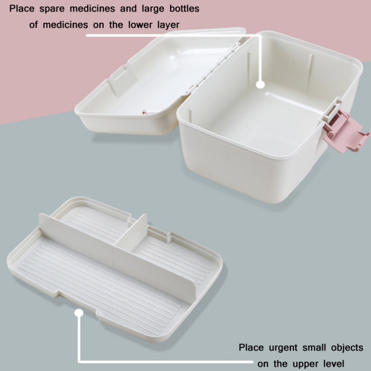 Household Sealed And Divided Double-Layer Portable Medicine Box(Green)